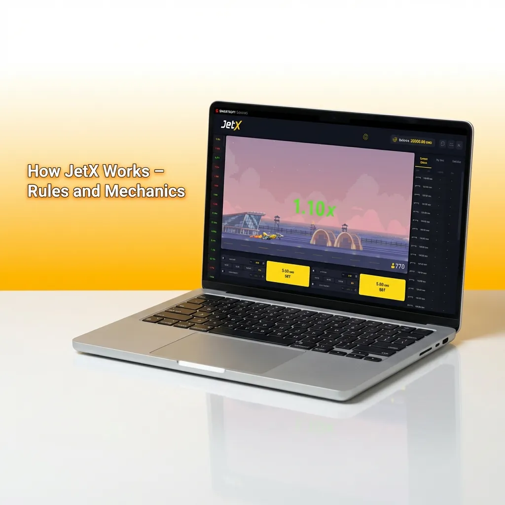 JetX game interface showing a jet ascending with a multiplier display and cashout button during active gameplay