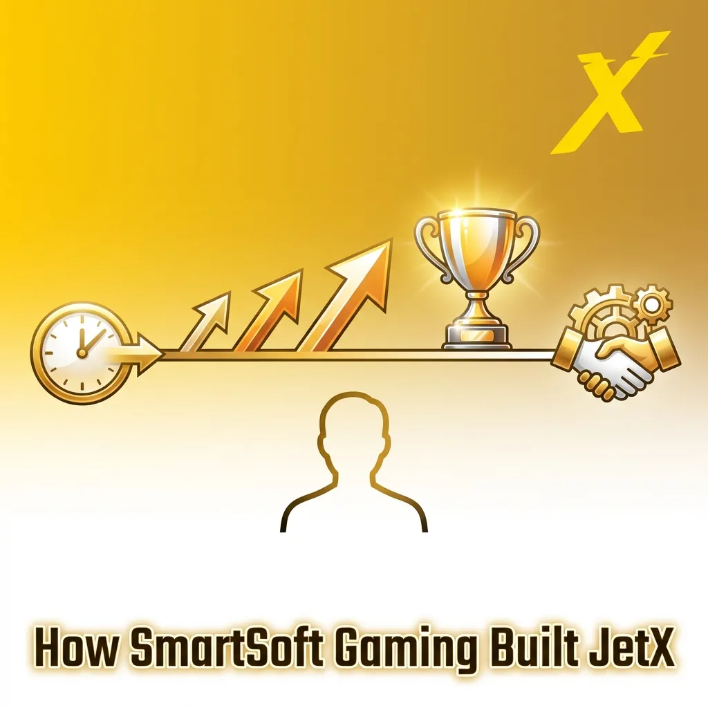 SmartSoft Gaming's JetX crash game interface showing multiplier action and mobile-first design for instant-win gameplay