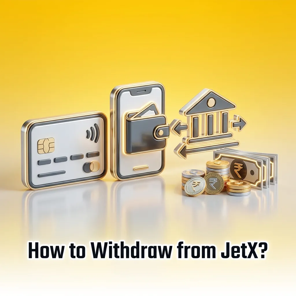 Step-by-step guide showing JetX withdrawal process with verification, cashier access, method selection, and processing times.