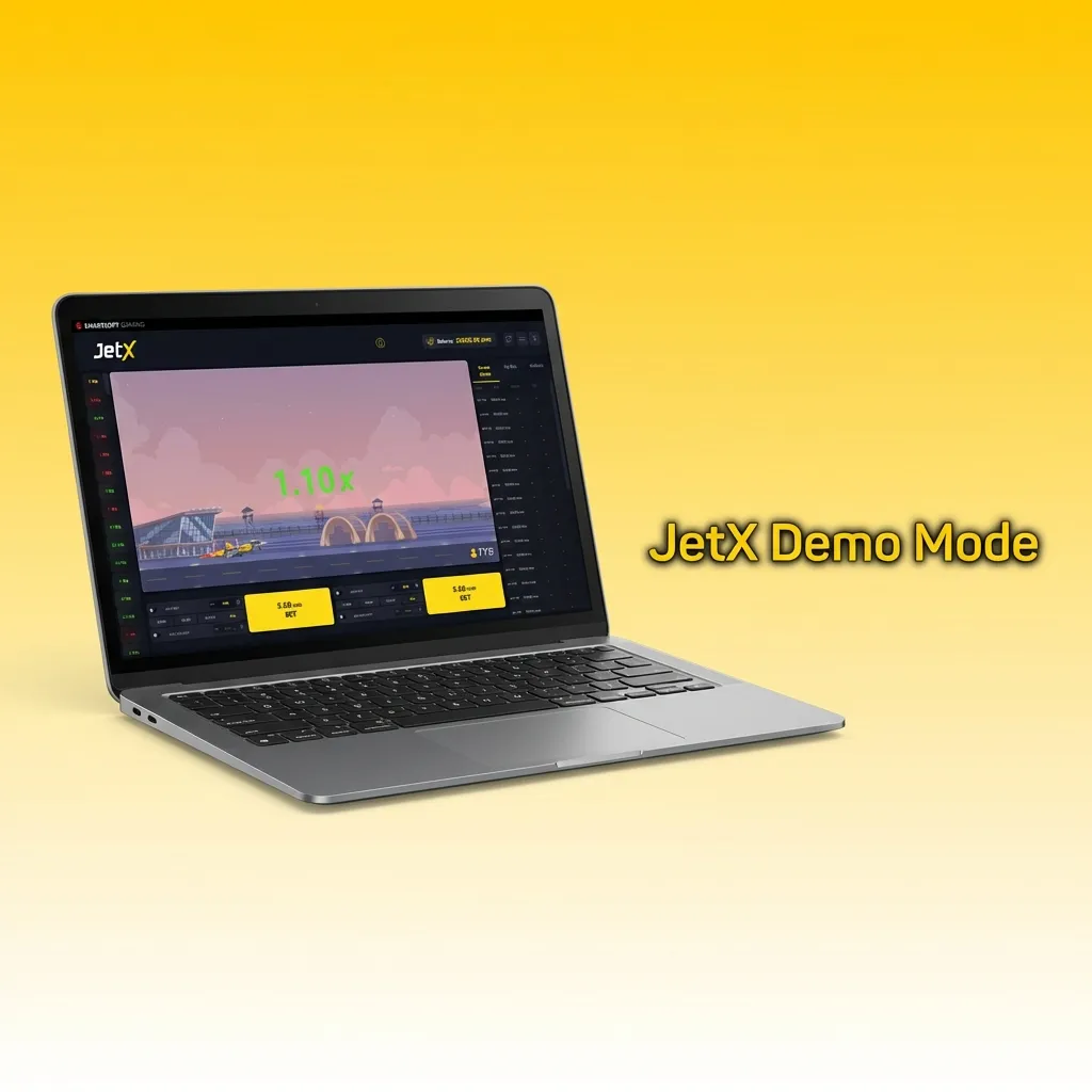 JetX demo mode interface showing virtual credits for risk-free practice of betting strategies and auto-cashout features