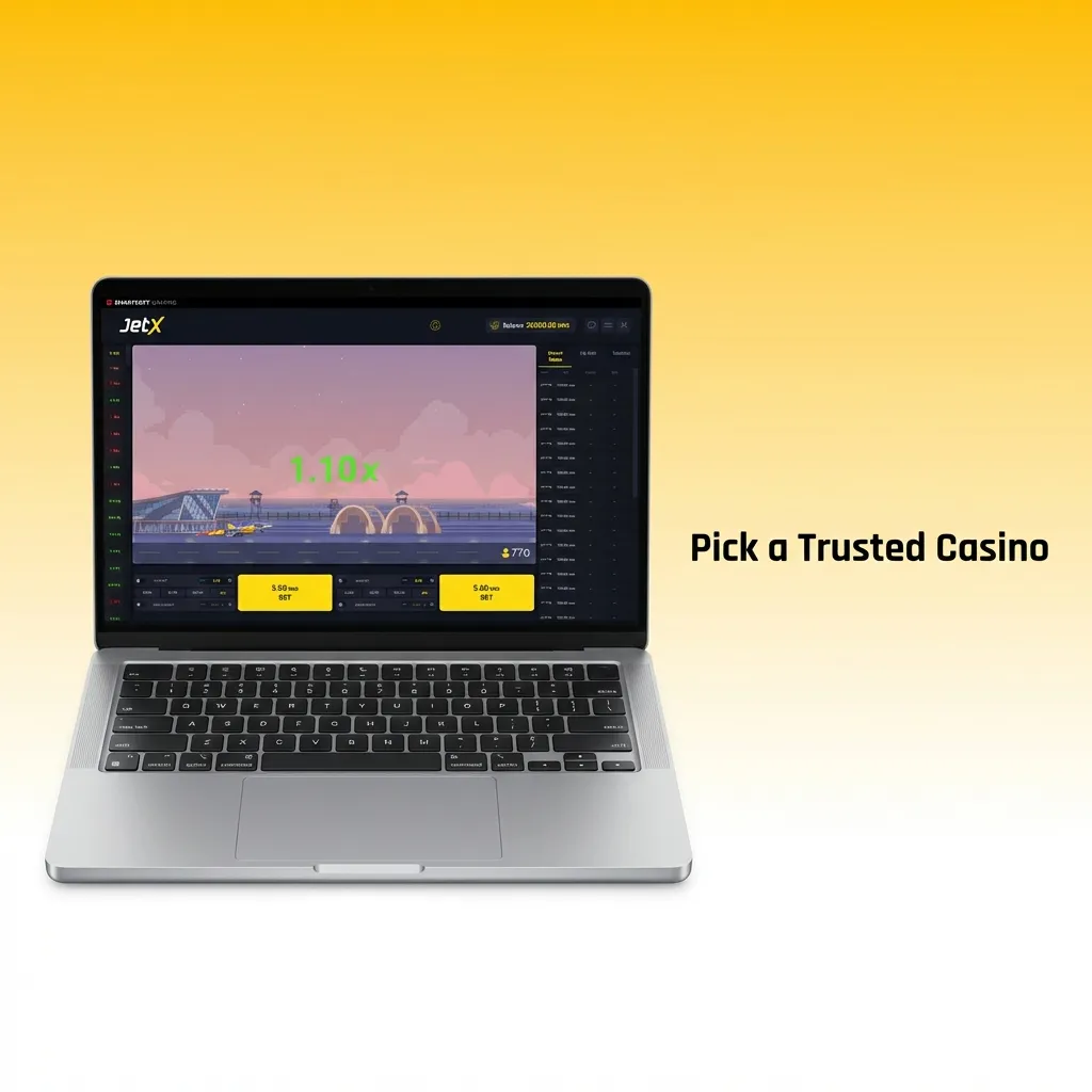 Players selecting a licensed online casino with secure payment options for playing JetX game safely