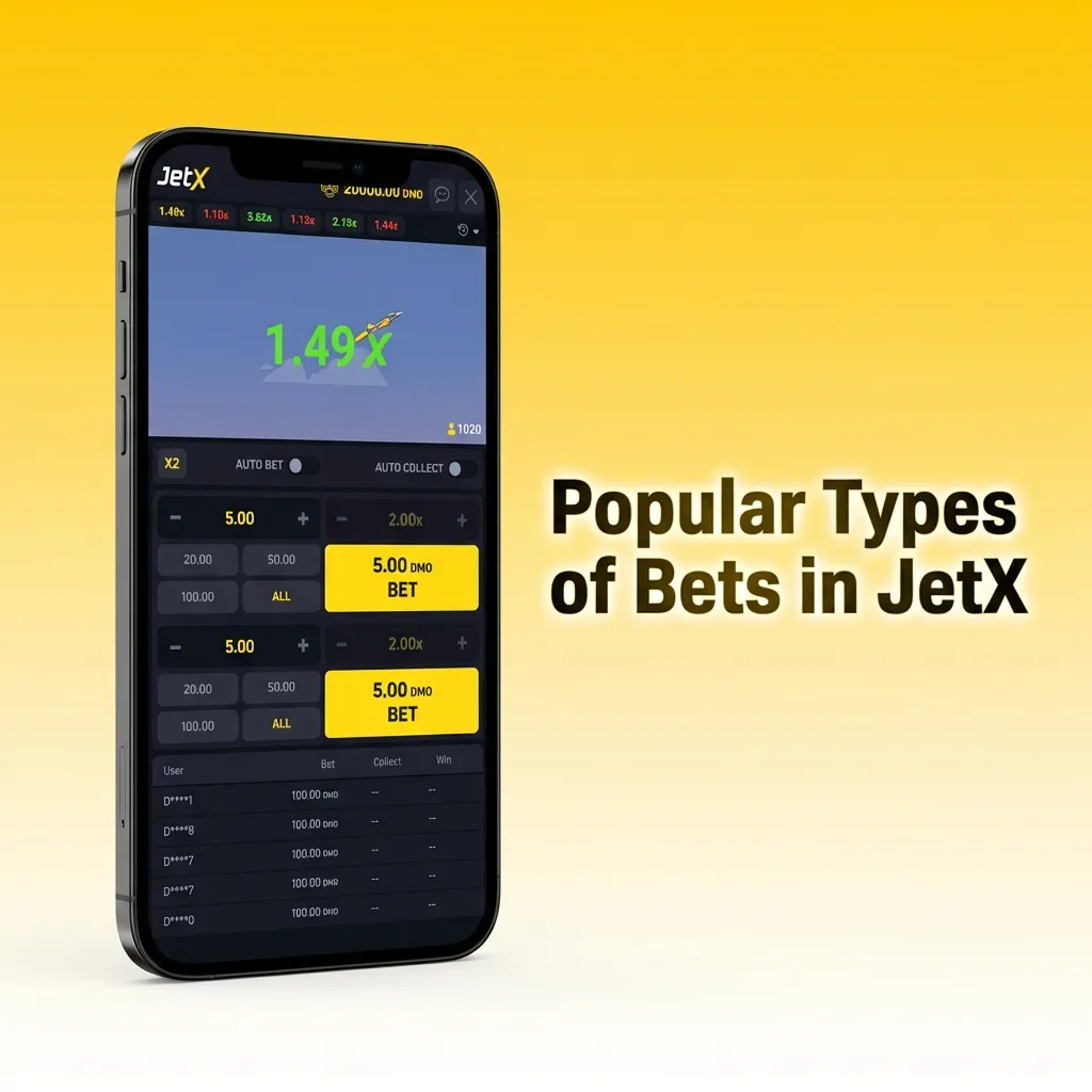JetX betting interface showing single and dual bet options with auto-bet and auto-cashout features displayed