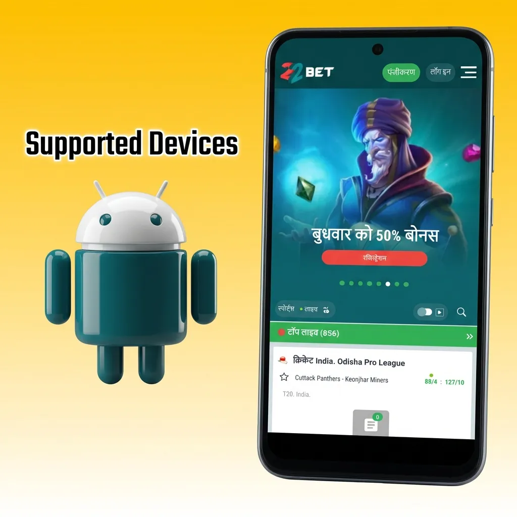 Apple devices including iPhones and iPads that support the 22bet app on iOS 12 or later