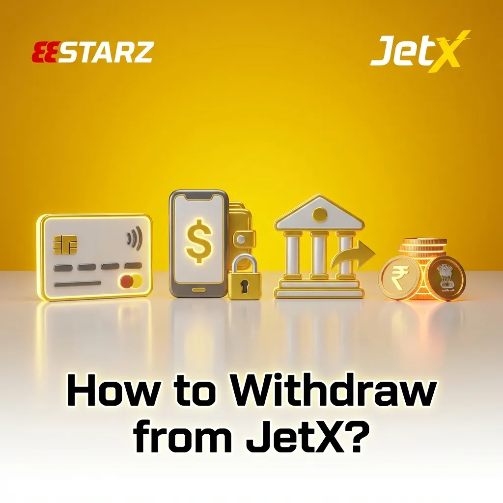 Step-by-step guide showing JetX withdrawal process: verification, cashier access, payment method selection, and confirmation.