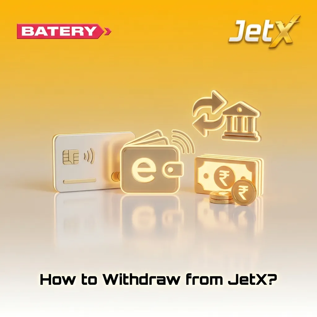 Step-by-step guide showing wallet icon, withdrawal selection, amount entry, and confirmation for JetX cash-out process