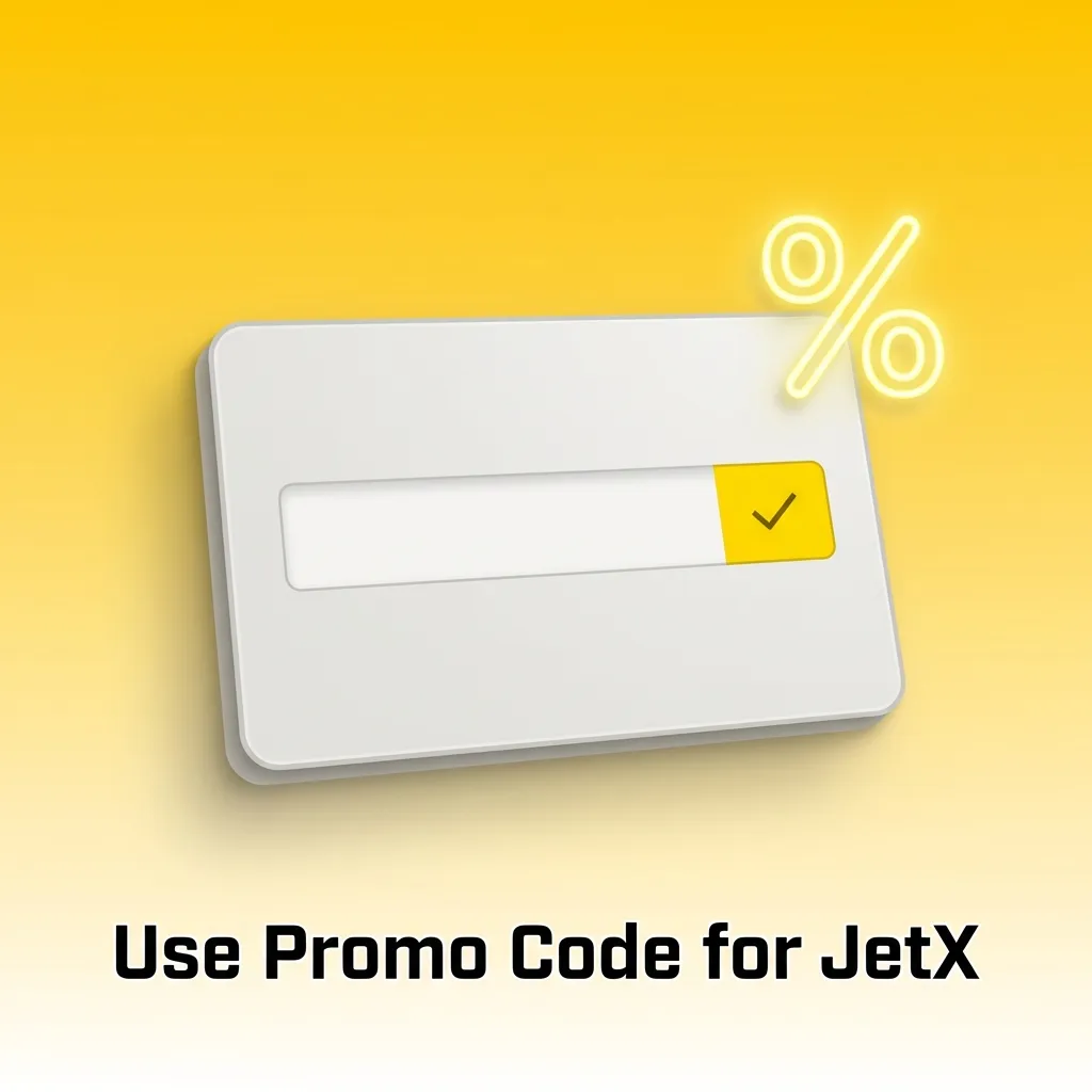 Player entering JETMAX promo code for 10% bonus on first deposit in JetX game registration or account settings