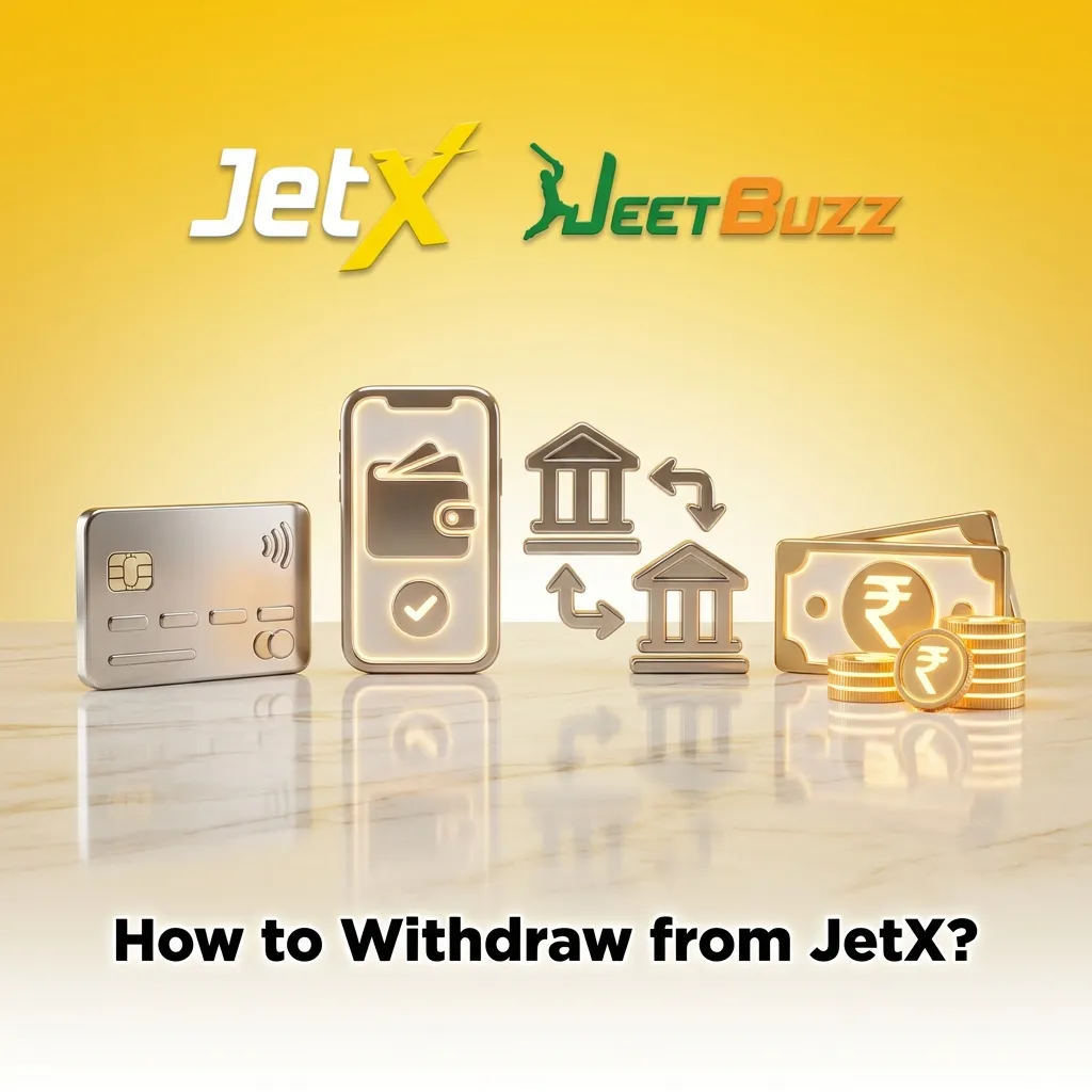 Guide showing JetX withdrawal process: verification, payment method selection, and amount entry steps.