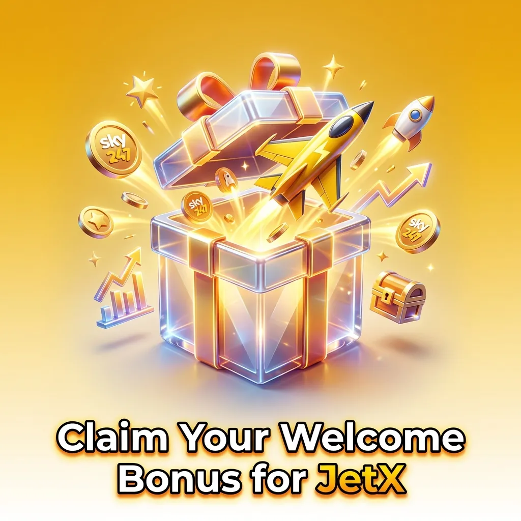 New players claiming 24% cashback bonus up to ₹10,247 on Sky247 for JetX and casino games with welcome offer interface